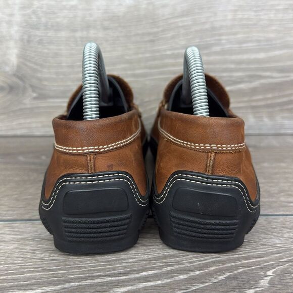 Tod’s Slip On Brown Leather Men’s Sz 7 Vibram Sole Penny Loafers - Picture 4 of 16